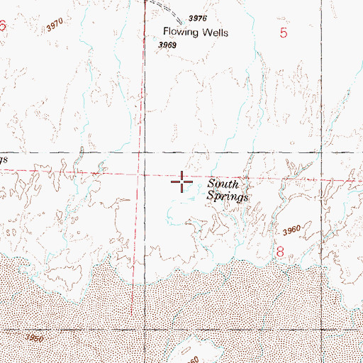 Topographic Map of South Springs, NV