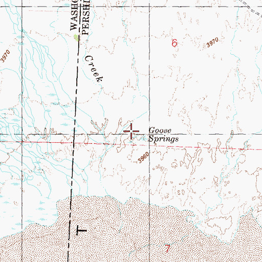 Topographic Map of Goose Springs, NV