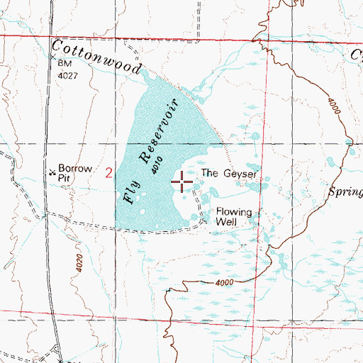 Topographic Map of The Geyser, NV