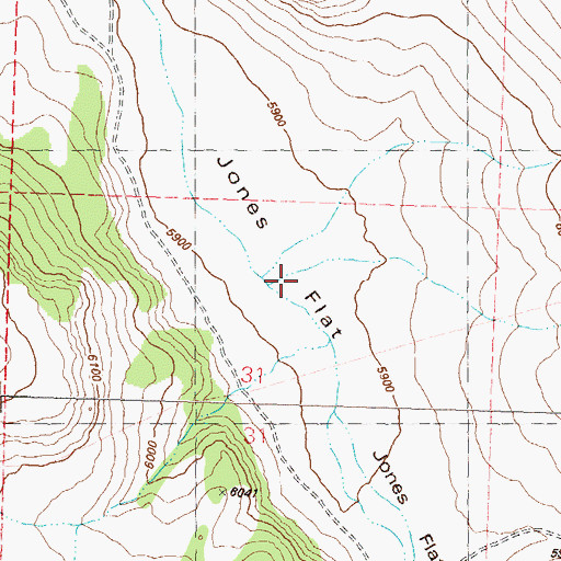 Topographic Map of Jones Flat, NV