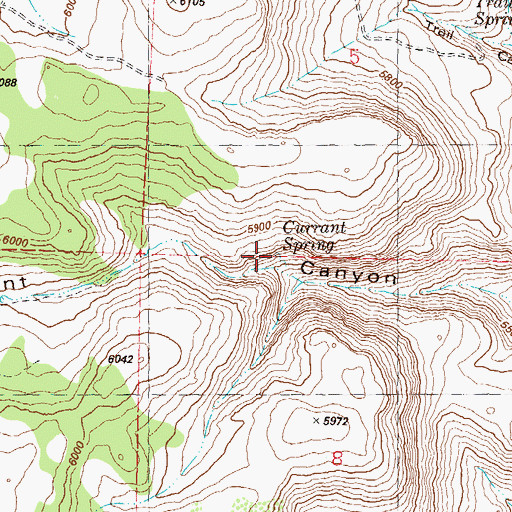 Topographic Map of Currant Spring, NV