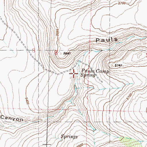 Topographic Map of Pauls Camp Spring, NV