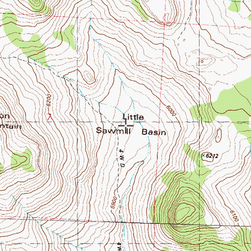 Topographic Map of Little Sawmill Basin, NV