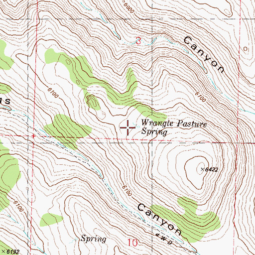 Topographic Map of Wrangle Pasture Spring, NV