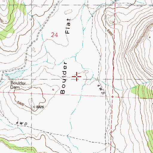 Topographic Map of Boulder Flat, NV