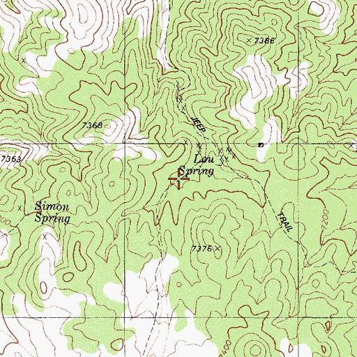 Topographic Map of Lou Spring, NV