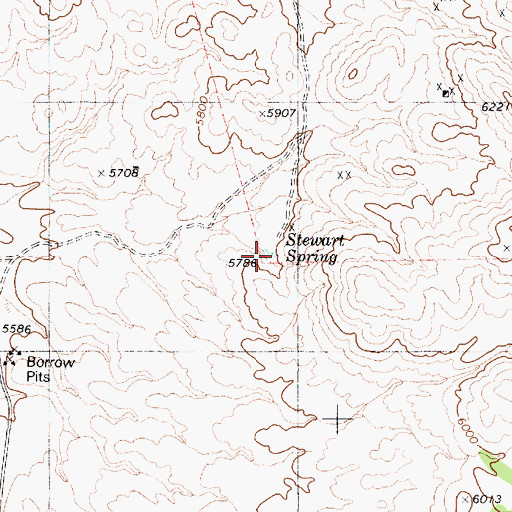 Topographic Map of Stewart Spring, NV