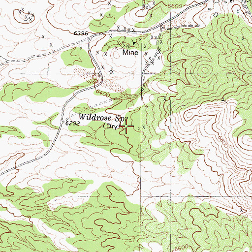Topographic Map of Wildrose Spring, NV