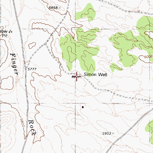 Topographic Map of Simon Well, NV