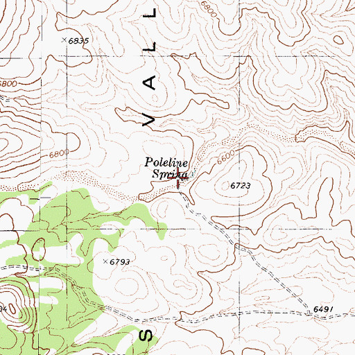 Topographic Map of Poleline Spring, NV