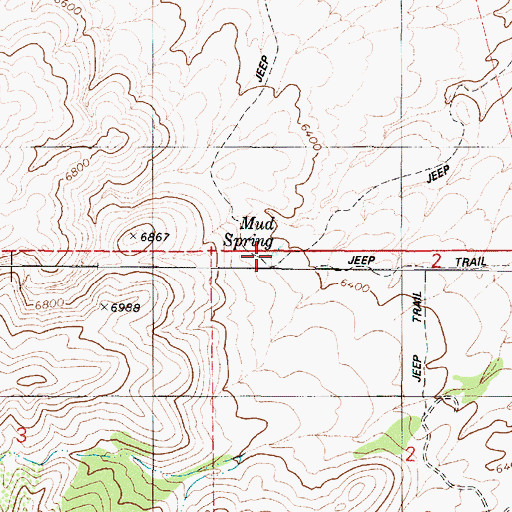 Topographic Map of Mud Spring, NV