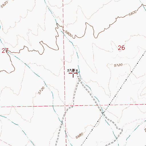 Topographic Map of Weeks Well, NV