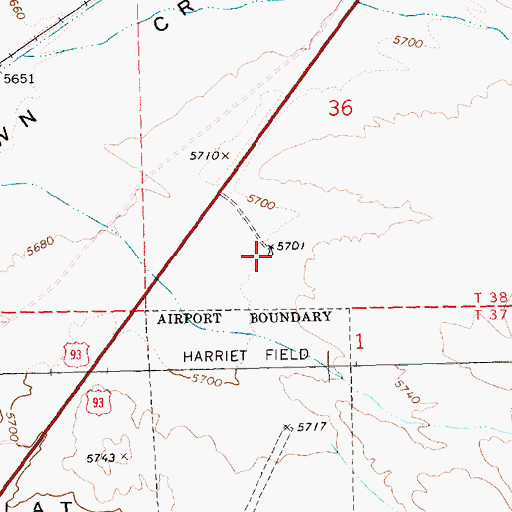 Topographic Map of Town Creek Well, NV