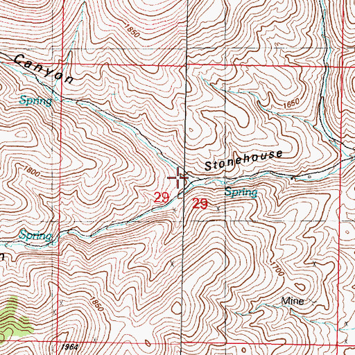 Topographic Map of American Flat Canyon, NV