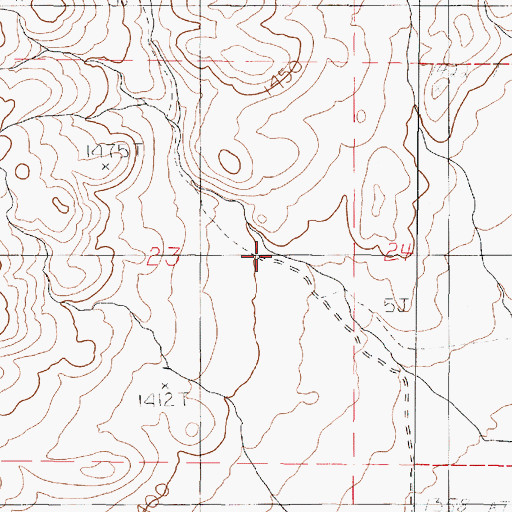 Topographic Map of Abel Canyon, NV