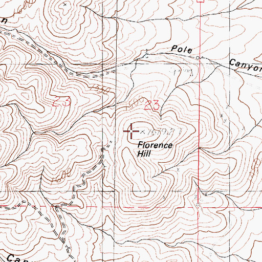 Topographic Map of Florence Hill, NV