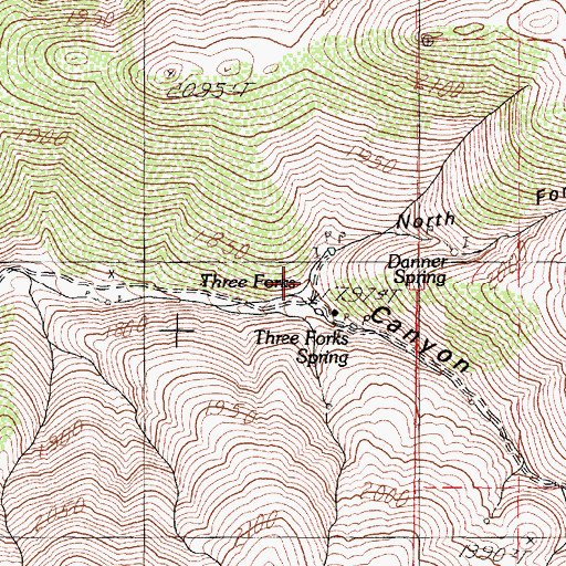 Topographic Map of North Fork Woody Canyon, NV