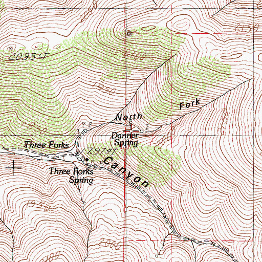 Topographic Map of Danner Spring, NV