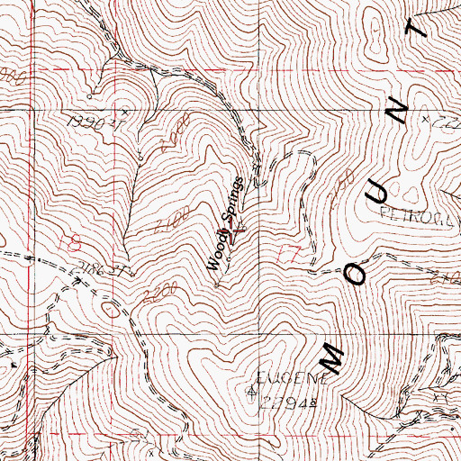 Topographic Map of Woody Springs, NV