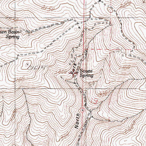 Topographic Map of Souza Spring, NV
