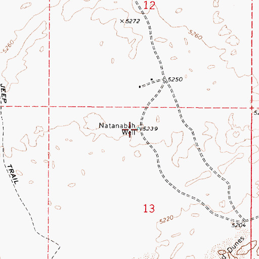 Topographic Map of Natanabah Well, AZ