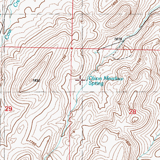 Topographic Map of Olson Meadow Spring, NV