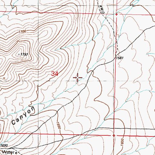 Topographic Map of Egbert Canyon, NV