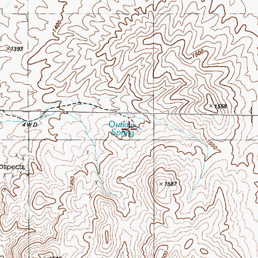 Topographic Map of Outlaw Spring, NV
