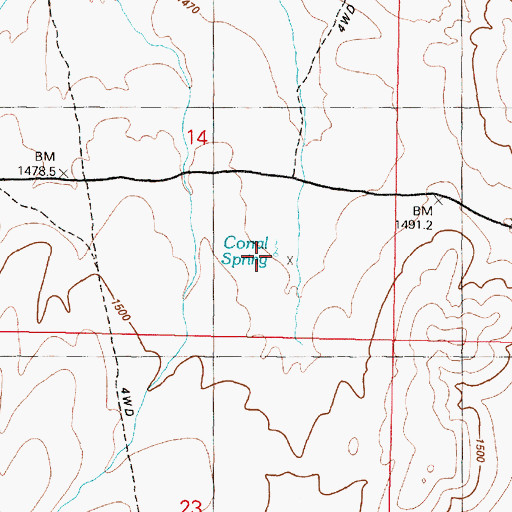 Topographic Map of Corral Spring, NV