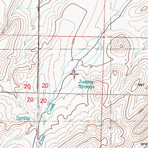 Topographic Map of Judges Springs, NV