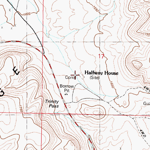Topographic Map of Halfway House (historical), NV