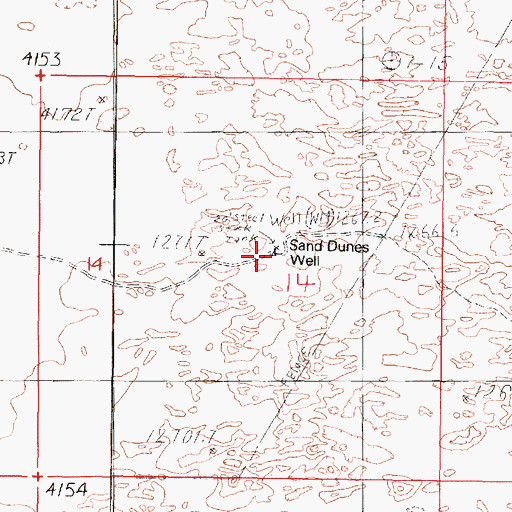 Topographic Map of Sand Dunes Well, NV