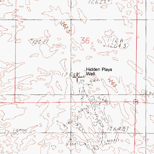 Topographic Map of Hidden Playa Well, NV