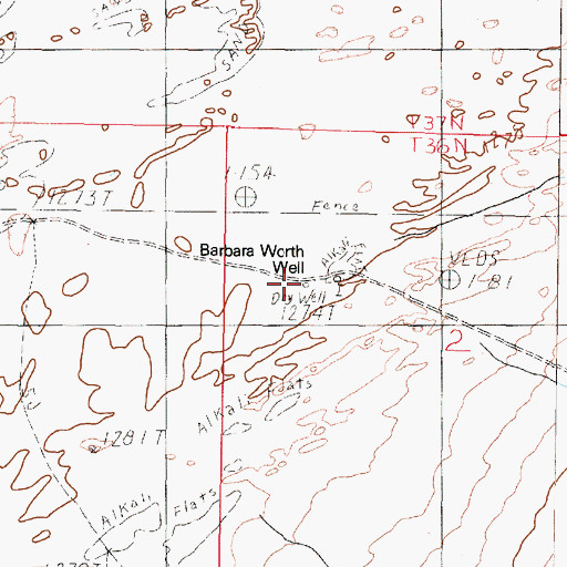 Topographic Map of Barbara Worth Well, NV
