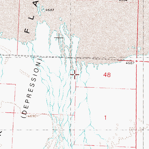 Topographic Map of Duck Flat Wash, NV