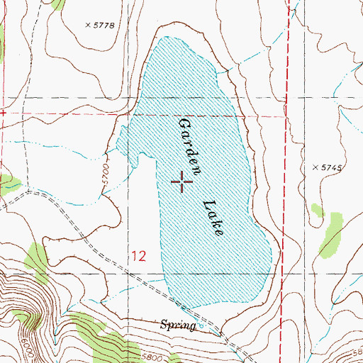 Topographic Map of Garden Lake, NV