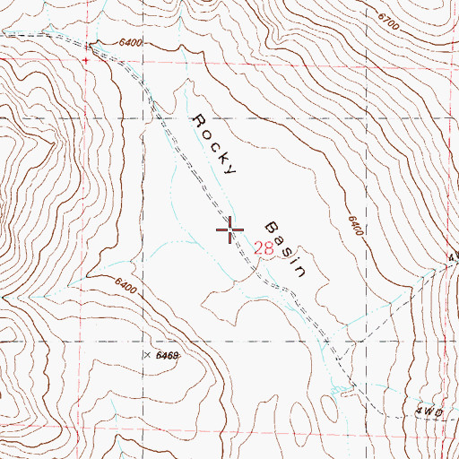 Topographic Map of Rocky Basin, NV