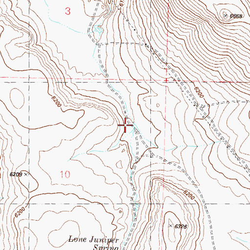 Topographic Map of Lone Juniper Canyon, NV