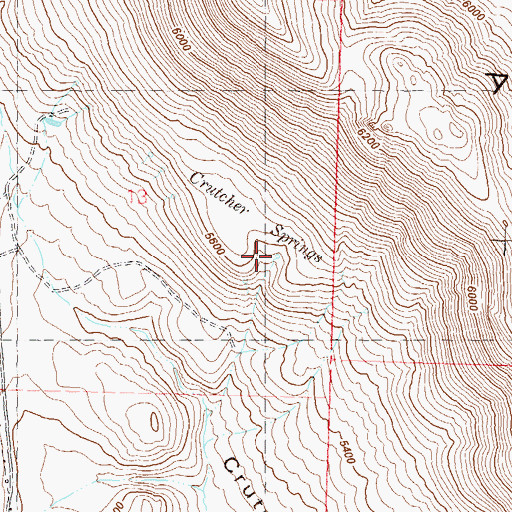 Topographic Map of Crutcher Springs, NV