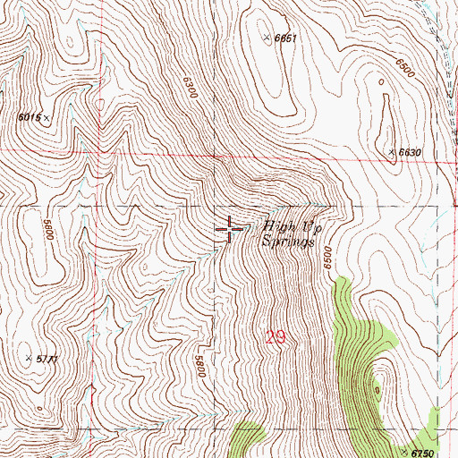 Topographic Map of High Up Springs, NV