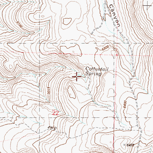 Topographic Map of Cottontail Spring, NV