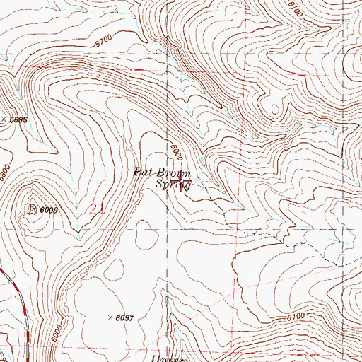Topographic Map of Pat Brown Spring, NV