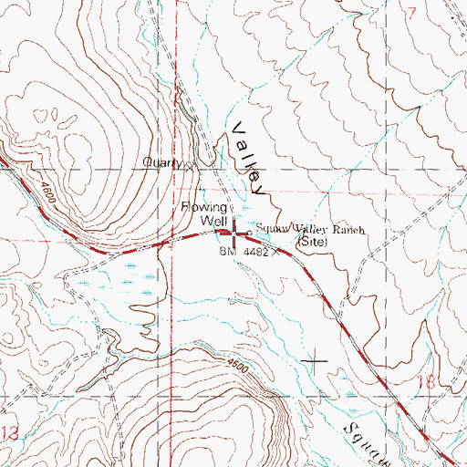 Topographic Map of Squaw Valley Ranch (historical), NV