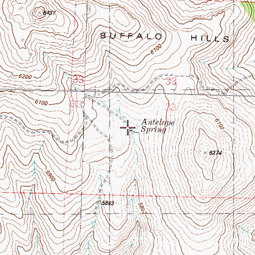 Topographic Map of Antelope Spring, NV