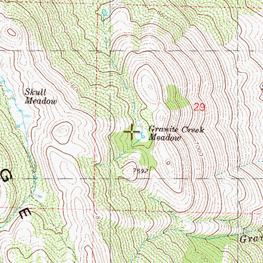 Topographic Map of Granite Creek Meadow, NV