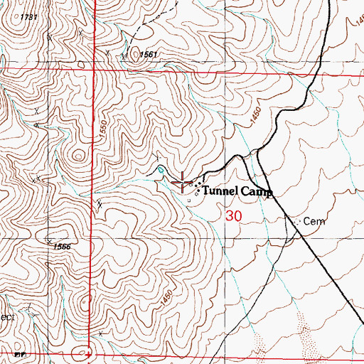 Topographic Map of Tunnel Camp (historical), NV