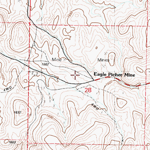 Topographic Map of Eagle Picher Mine, NV