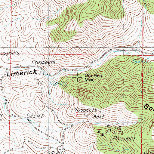 Topographic Map of Oro Fino Mine, NV