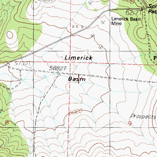 Topographic Map of Limerick Basin, NV