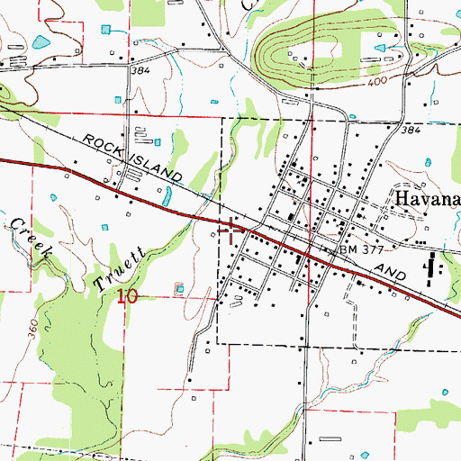 Topographic Map of Havana Post Office, AR